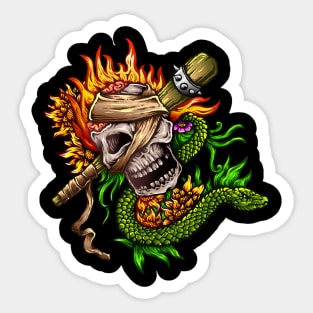 Skull and Serpent Club Sticker